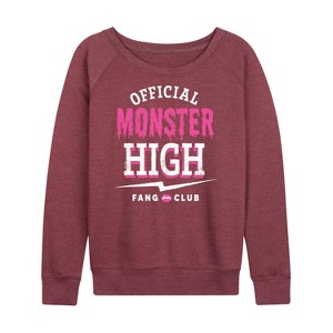 Women's - Monster High - Fang Lightweight French Terry Wide Neck Long Sleeve Shirt - 1 of 4