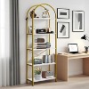 Coucheta 4/5 Tier Arched Bookshelf, Industrial Bookcase with Metal Frame, Open Storage Shelf for Living Room, Bedroom & Office - 3 of 4