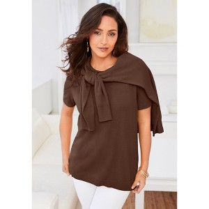 Jessica London Fine Gauge Crewneck Shell - 1 of 4
