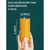 Pure Beeswax Pillar Candles - 1.8x4 inch Set of 3 - Yellow, 34.5 Hour Burning, Handmade, Smokeless, Natural Home Decor - 2 of 4