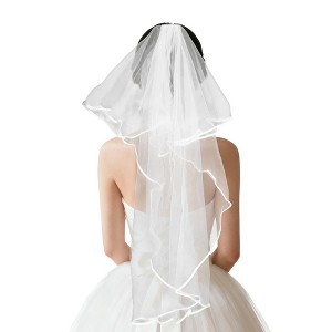Unique Bargains Wedding Veil Natural White 1 Pc - 1 of 4