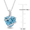 EVERLY JEWELRY | Sterling Silver 6 7/8ct TGW Sky Blue and White Topaz Heart Pendant with Chain, 18 inc - 2 of 4