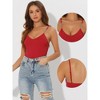 Allegra K Women's Casual Slim Fit Chain Straps V-Neck Cami Bodysuit - 2 of 4