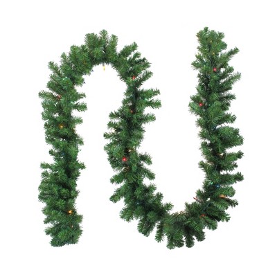 Northlight 9' x 10" Prelit Oak Creek Pine Green Artificial Christmas Garland - Multi Lights