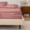 260 Thread Count Organic Cotton Percale Fitted Sheet by Bare Home - 3 of 4