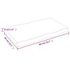 vidaXL Table Top, Light Brown 31.5"x19.7"x(0.8"-2.4") Treated Solid Wood Live Edge - 3 of 4