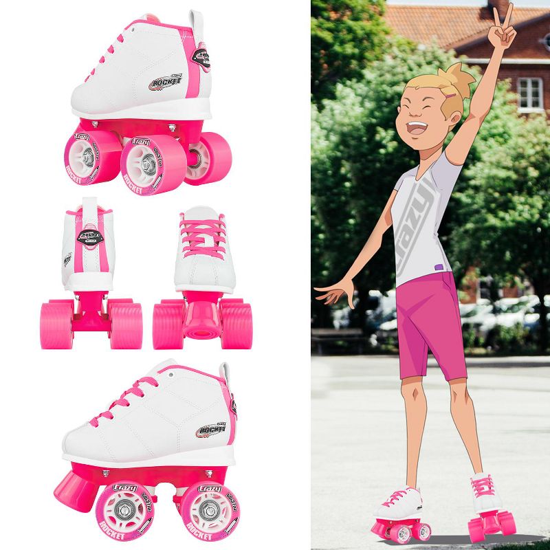 Crazy Skates Rocket Roller Skates For Girls - Great Beginner Kids Quad Skates, 3 of 7