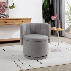 Sapphtopaz Accent Chair 360 Degree Swivel Sofa Chair Comfy Single Barrel Chair with Storage Space for Living Room, Bedroom, Office, Small Rooms - 1 of 4