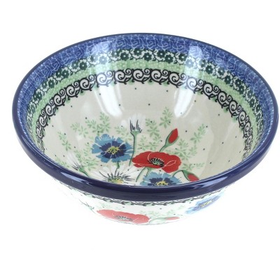 Blue Rose Polish Pottery Summer Dawn Cereal/Soup Bowl