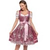 Women's 3 - Piece Beer Festival Dress Set, Satin Fabric with Embroidery & Lace Details, Off - Shoulder Sleeve Design - 2 of 4