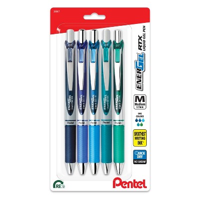 Pentel 5pk EnerGel RTX Expressions Pack 0.7mm Blues