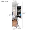 Kumasinova 65.9" Full Length Mirror with Storage,360° Swivel Mirror Full Length Jewelry Cabinet,Full Body Mirror with Lock for Bedroom,Silver - 2 of 4