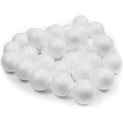 Bright Creations 40 Pack 3" White Craft Foam Balls, Polystyrene Round Balls for Art & Craft Supplies