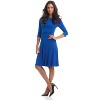 REKUCCI Women's Flippy Fit and Flare Dress with 3/4 Sleeves – Stylish Knee-Length Everyday Dress - 2 of 4