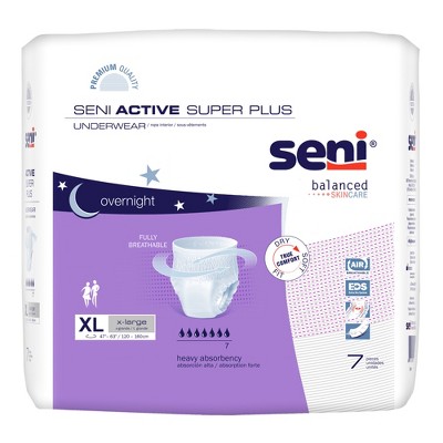 Seni Active Super Plus Disposable Underwear Pull On with Tear Away Seams X-Large, S-XL07-AP1, Heavy