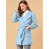 INSPIRE CHIC Women's Shawl Collar Lapel Winter Belted Coat with Pockets - 2 of 4