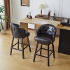 Gulches Upholstered Swivel Counter Height Bar Stools, Dark Brown, 33.25", Set of 2 - 2 of 4