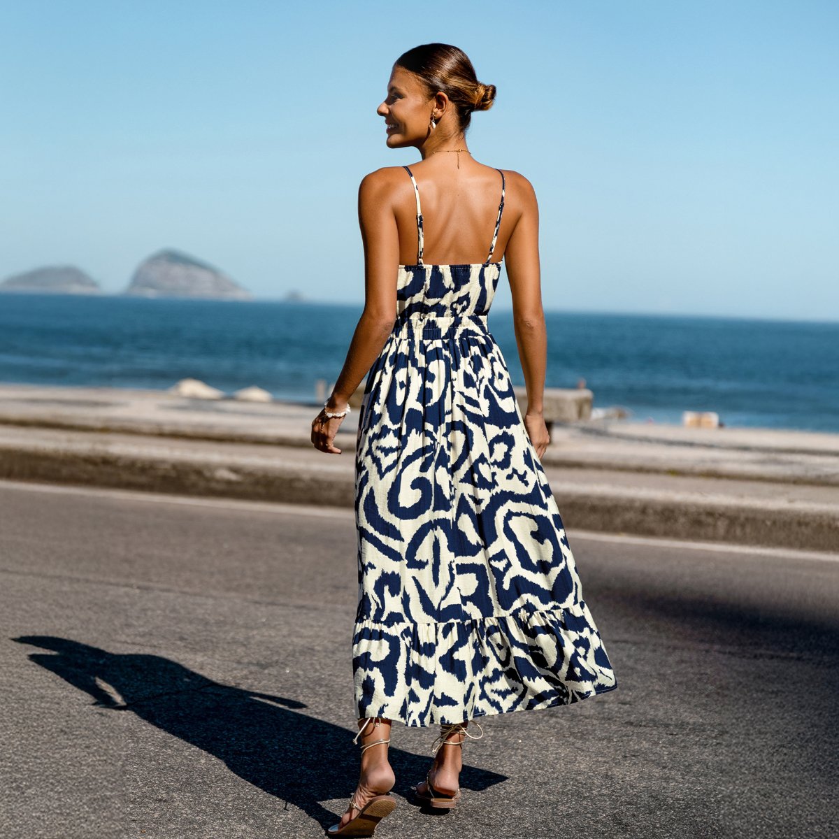 Женские платья Cupshe Women's Maxi Dress Flattering Spaghetti Straps-XL-Blue — фото 4
