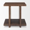 HomeRoots 22" Brown Solid Wood Sled End Table With Shelf - 4 of 4