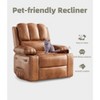 Oversized Recliner Chairs with Heat and Massage - 360° Swivel Lazy Recliner Chair for Adults- Manual Rocking Chair with Cup Holder for Living Rooms - 3 of 4