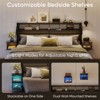 Bestier King Bed Frame with Horizontal Golden Stripe Storage Headboard - 2 of 4