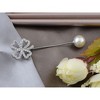 Anna-Kaci Crystal Studded Four-Leaf Clover Lapel Brooch Pin with Pearl Enclosure - Multicolor - 3 of 4