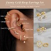 Small Sterling Silver Huggie Hoop Earrings Set for Women, 14K Gold Plated Hoops Stacks for Multiple Piercings - 4 of 4