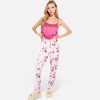 Anna-Kaci Lounge Women's Floral Print 3-Piece Pajama Set with Long Cardigan and Elastic Waist Pants - 4 of 4