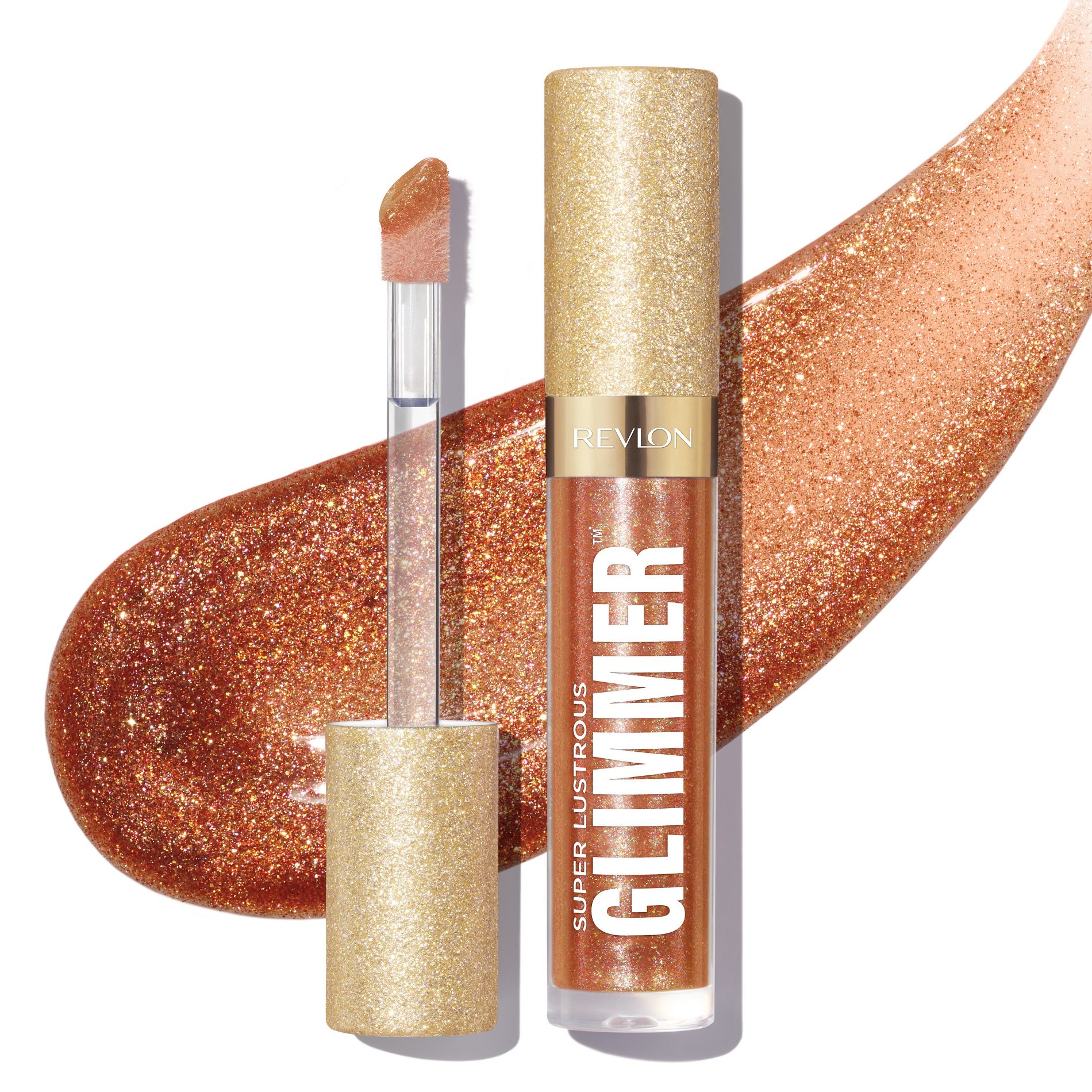 Revlon Super Lustrous Glimmer Gloss - Plant Based Glitter - 006 Bronze Spark - 0.13 fl oz