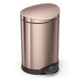 simplehuman 6L Stainless Steel Semi-Round Step Trash Can