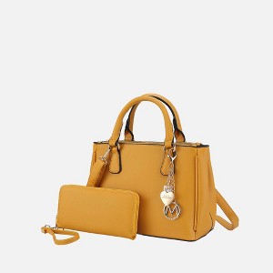 MKF Collection Ruth Women’s Satchel Bag with Wallet by Mia K - Mustard - 1 of 4