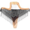 LA LEELA Women's Summer Sarong Beach Cover Ups Short Sheer Wrap Scarf Skirt Bikini Swimsuit Coverup Dress One Size Short Black - 3 of 4