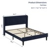 Upholstered Bed Frame with Wingback Headboard - 2 of 4