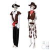 Yescom 2 Pcs Halloween Life Size Skeleton 5.4 Ft Pirate Captain & Cowboy Full Body Bone 2025 Party Outdoor Decorations Brown - 2 of 4