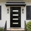 PexFix 36"x80" 4-Lite Exterior Frosted Glass Prehung Front Entry Door Primed Interior Fiberglass Entrance Door Black Left Hand Inswing w/ Vinyl Frame - 2 of 4