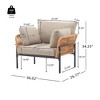 Lyngins Outdoor Accent Chair with Beige Plush Cushions, Rope Weave Design Patio Accent Chair/Lounge Chair, Weather-Resistant Powder-Coated Iron Frame - 3 of 4