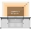 70“ Farmhouse TV Stand for 75 Inch TVs, Mid Century Modern TV Console Table with Sliding Barn Doors & Storage Cabinets for Living Room Bedroom - 4 of 4