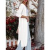 Coolmee Women's Knitted Cardigan Open Front Solid   Sweater Maxi Long Cardigan - 3 of 4