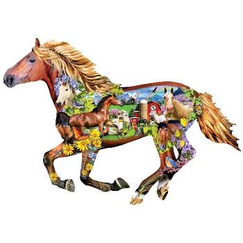 Sunsout Horse Farm 800 pc Special Shape  Jigsaw Puzzle 97082