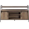 Vynxaria Rustic Oak & Black Finish TV Stand, Max TV Size 58 in. - 2 of 4