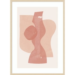 Amanti Art Peach Paper Cut Composition No.1 by The MIUUS STUDIO Wood Framed Wall Art Print - 1 of 4
