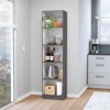 FONTOI Slim Bookcase with 5-Shelf, Bookcase with Five Storage Shelves for Small Space Home Office Library, Multicolored, 17.72"*71.1"*11.77" - 2 of 4