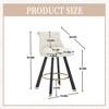 SKRAN Modern Velvet Upholstered Bar Stools,360 Degree Rotation With Back Support & Pull Loop Rivet Decoration, Square Feet, Simple And Elegant - 3 of 4