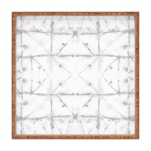 Jacqueline Maldonado Manifest Grey Square Bamboo Tray - Deny Designs - 1 of 2