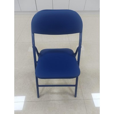 Folding Children's Table and Chair Set, 1 Table + 2 Chairs, Colorful (Blue Table, Red Chair, Yellow Chair, PU Pipe)