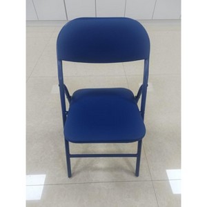 Folding Children's Table and Chair Set, 1 Table + 2 Chairs, Colorful (Blue Table, Red Chair, Yellow Chair, PU Pipe) - 1 of 1
