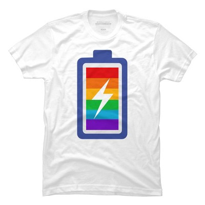 Adult Design By Humans Pride Charging Battery By PINHEAD66 T-Shirt