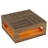 Resenkos Center Coffee Table, Living Room Table,2-Tier Coffee Table, Wood Square Center Tea Table with LED Strip Light Brown - 2 of 4