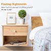 VINGLI Unfinished Natural Solid Wood Floating Nightstand for Bedroom Set of 2, Small Nightstand - 3 of 4