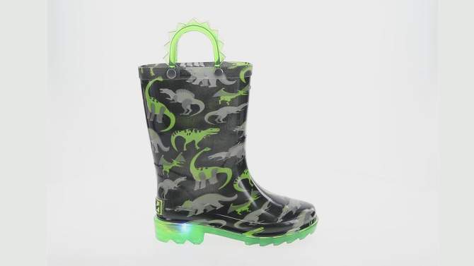 Western Chief Toddler Wade Dino Rain Boots - Black, 2 of 5, play video